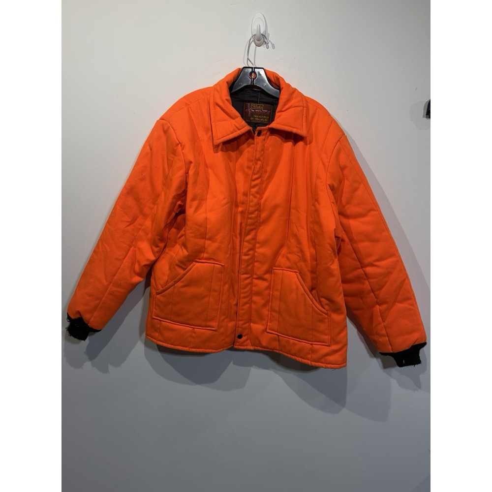 Vintage Walls Blizzard Pruf Insulation Orange Hunting Jacket Men Sz 2XL USA Made